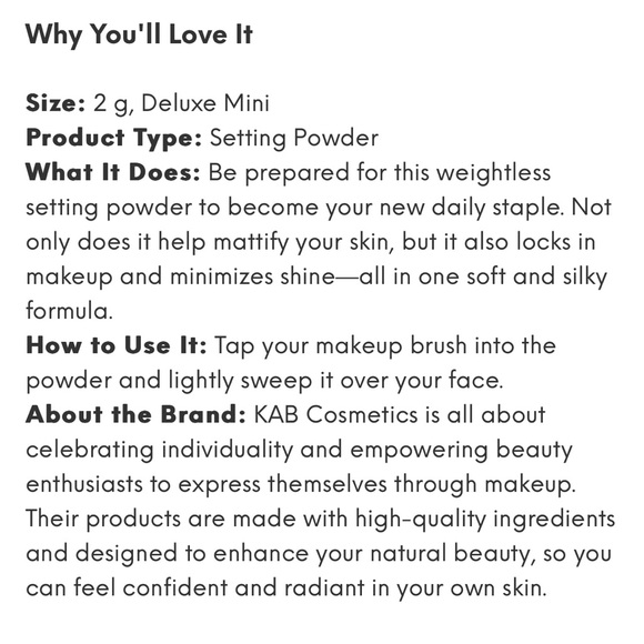 KAB setting powder in translucent - Picture 6 of 6
